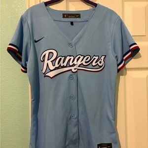 Women’s authentic Nike Texas Rangers powder blue jersey